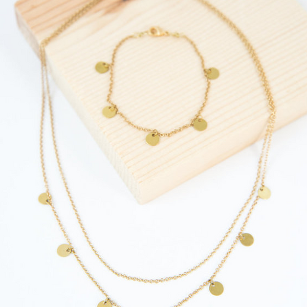 Sundance brass bracelet with brass necklace